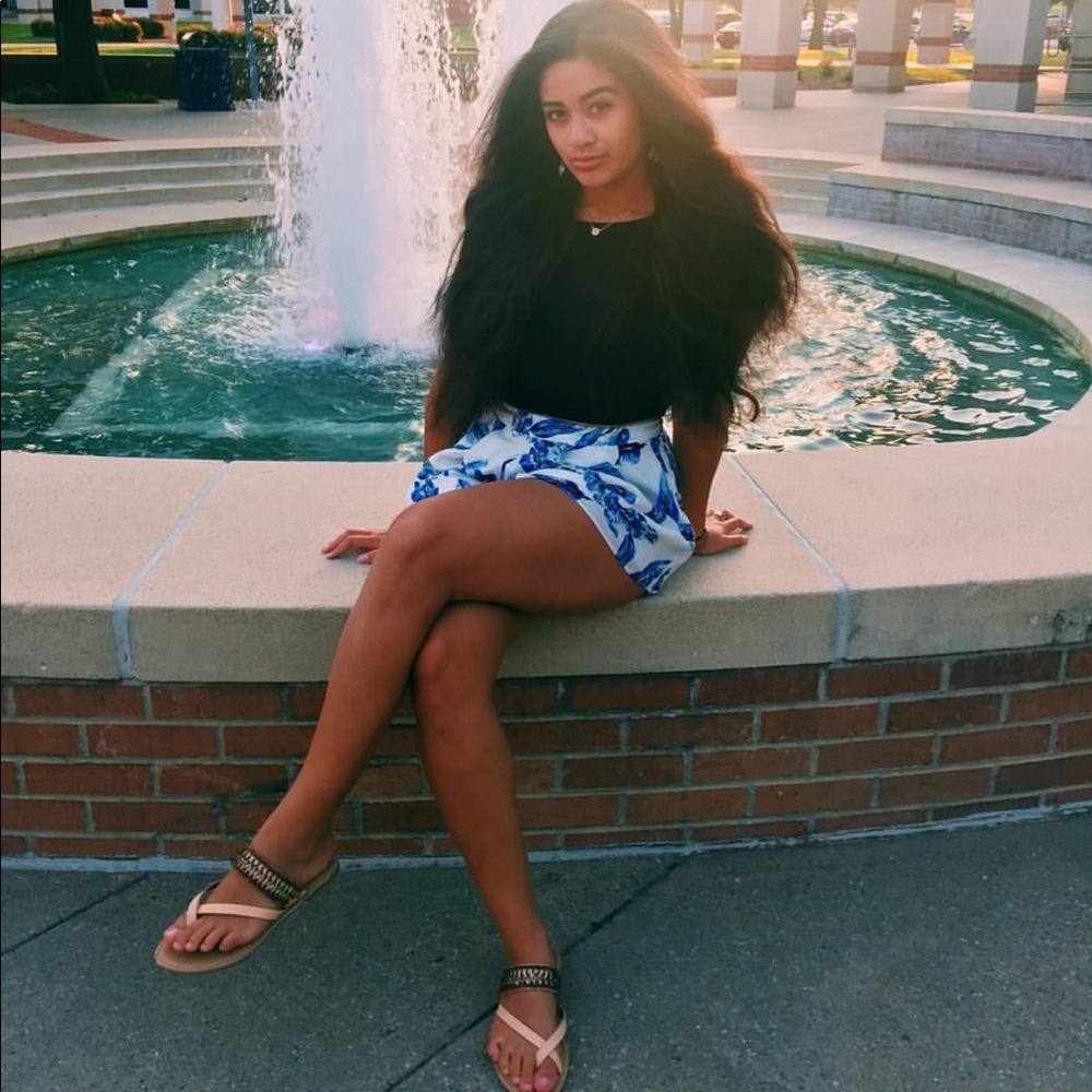 Blue Flowy Shorts Forever 21